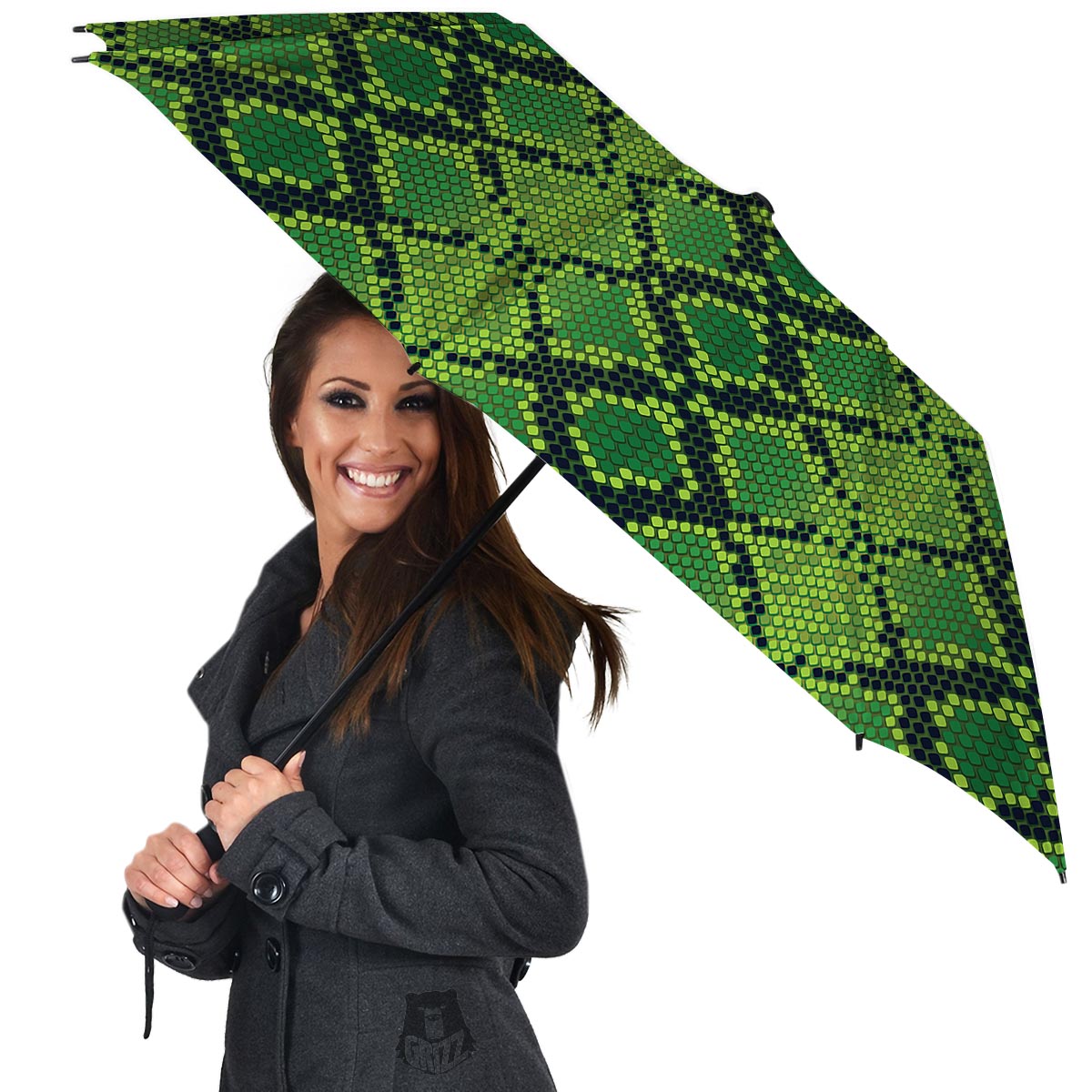 Green Snakeskin print Umbrella-grizzshop