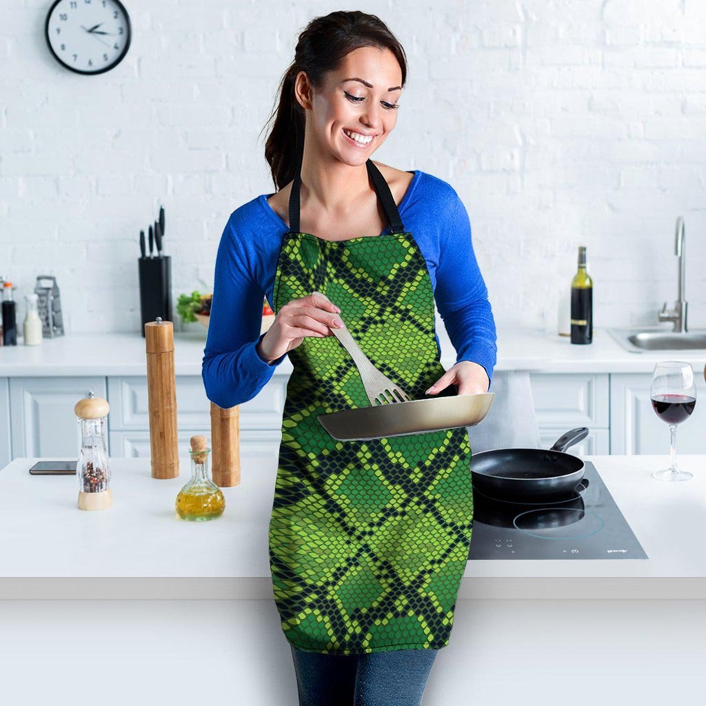 Green Snakeskin print Women's Apron-grizzshop