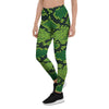 Green Snakeskin print Women's Leggings-grizzshop