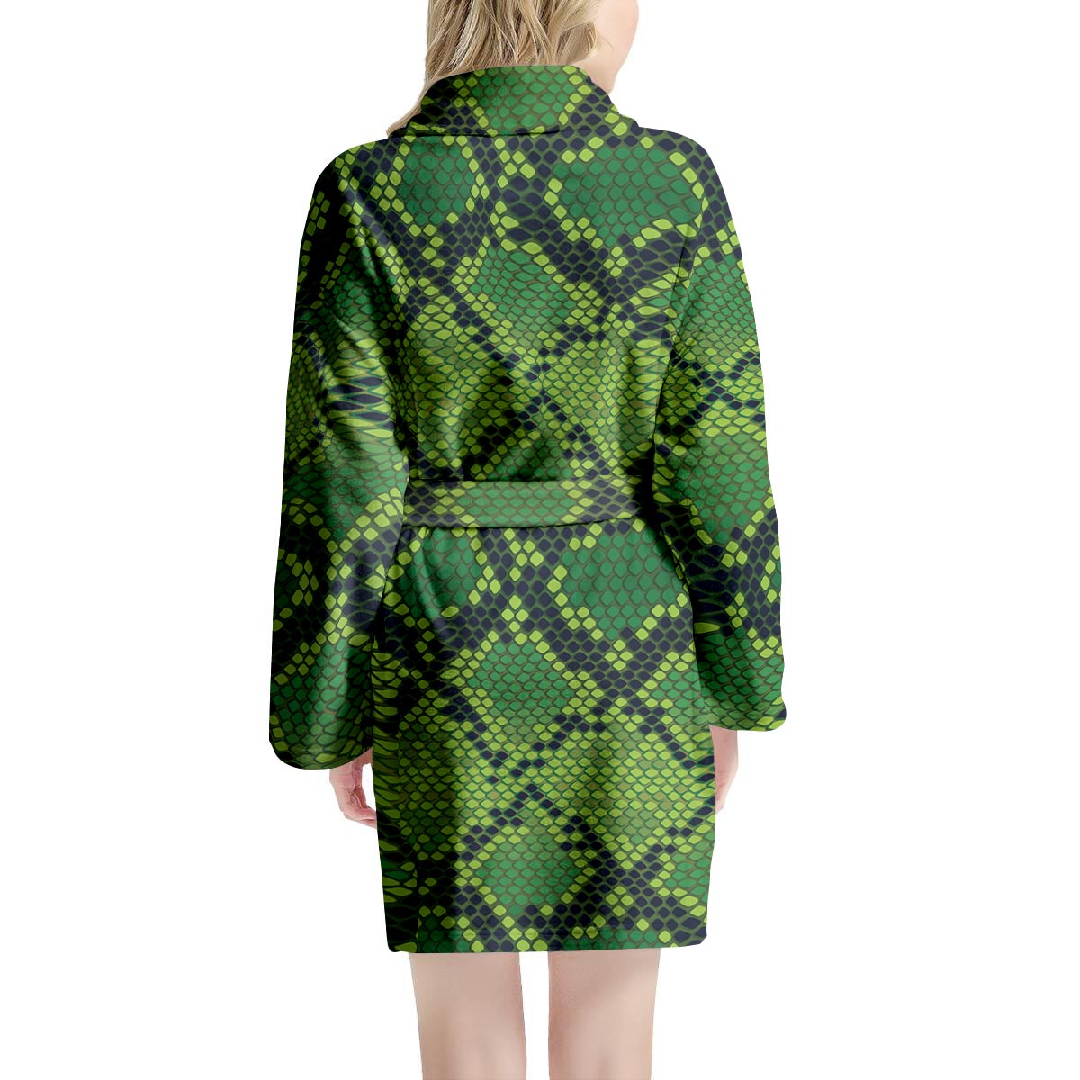 Green Snakeskin print Women's Robe-grizzshop