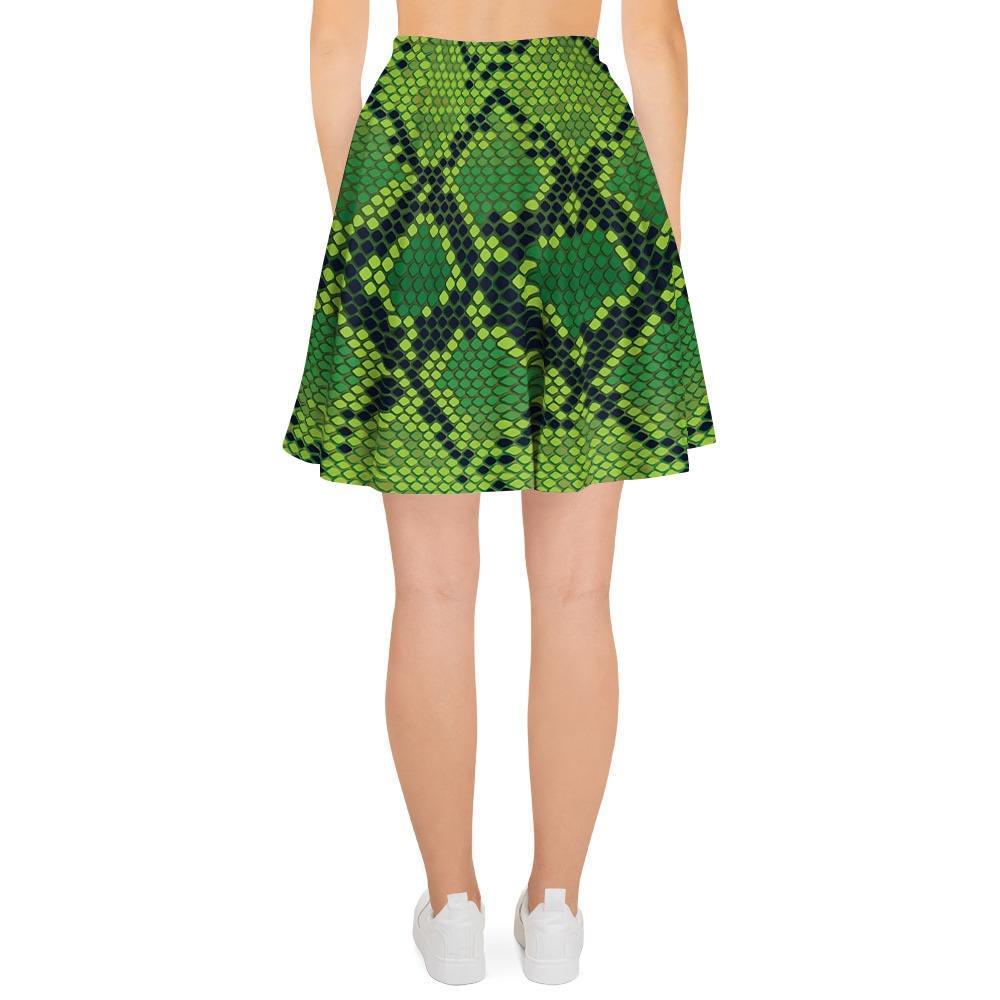 Green Snakeskin print Women's Skirt-grizzshop