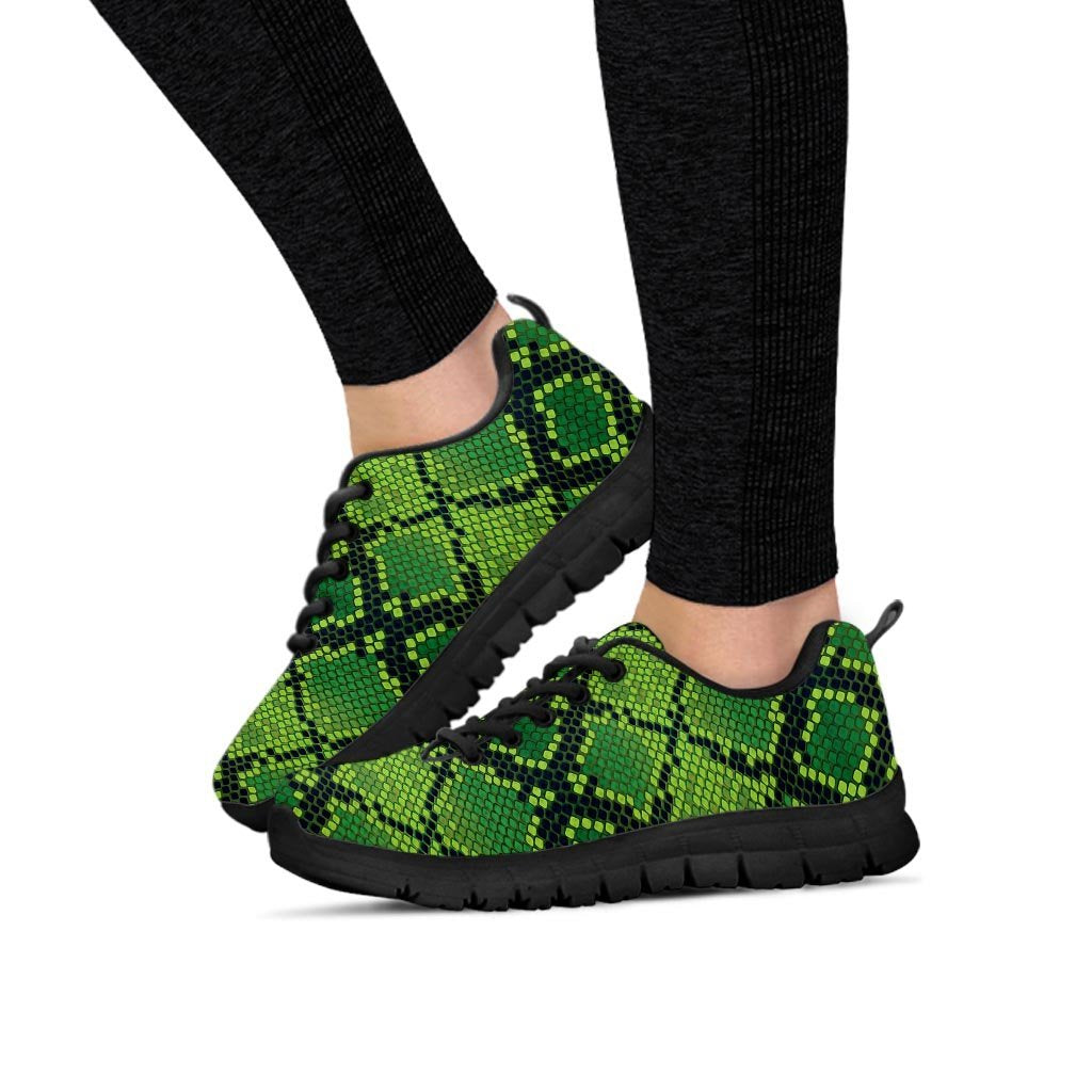 Green Snakeskin print Women's Sneakers-grizzshop