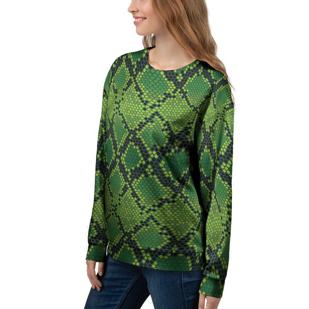 Green Snakeskin print Women's Sweatshirt-grizzshop