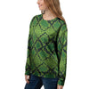 Green Snakeskin print Women's Sweatshirt-grizzshop