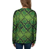 Green Snakeskin print Women's Sweatshirt-grizzshop