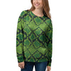 Green Snakeskin print Women's Sweatshirt-grizzshop