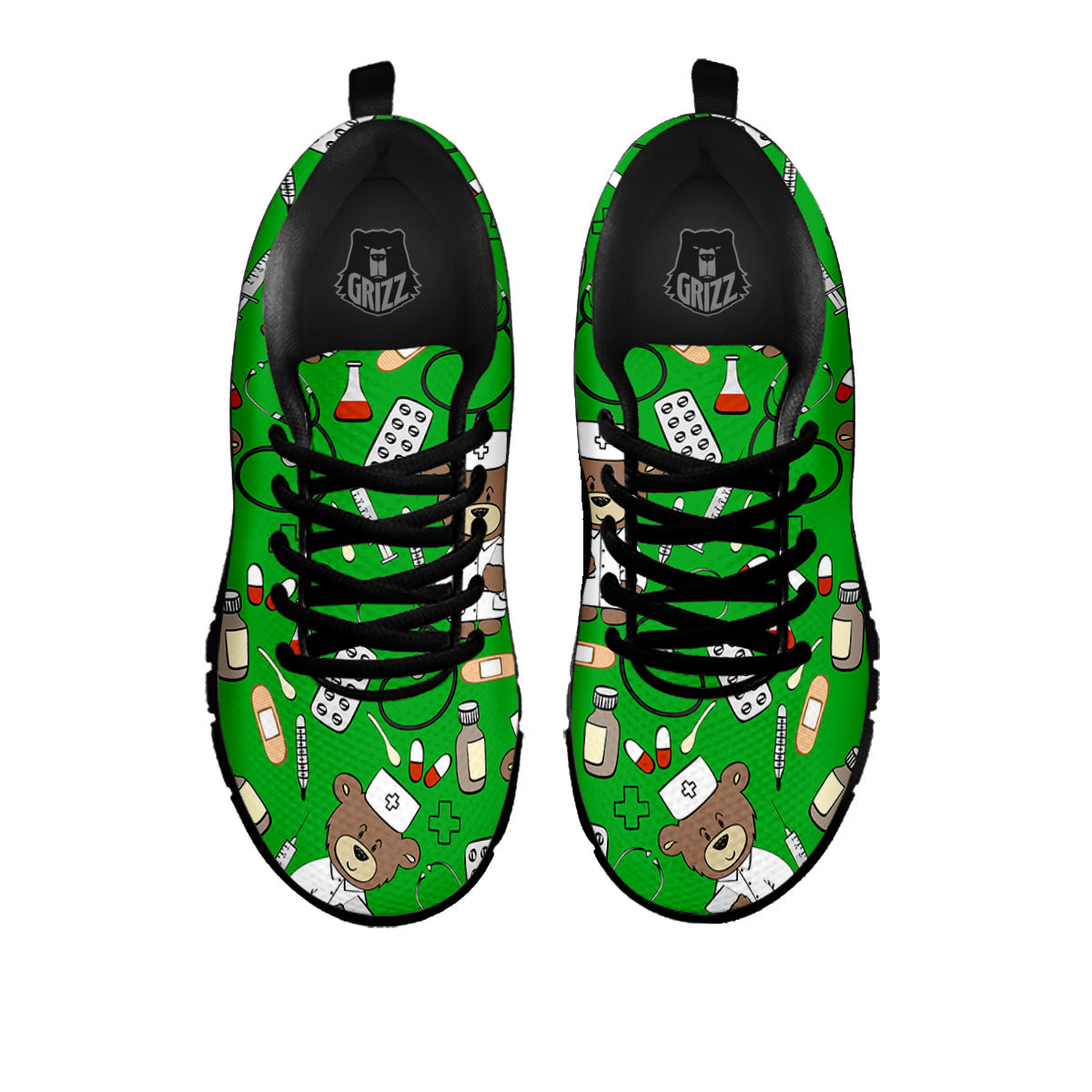 Green Teddy Bear Nurse - Sneakers-grizzshop