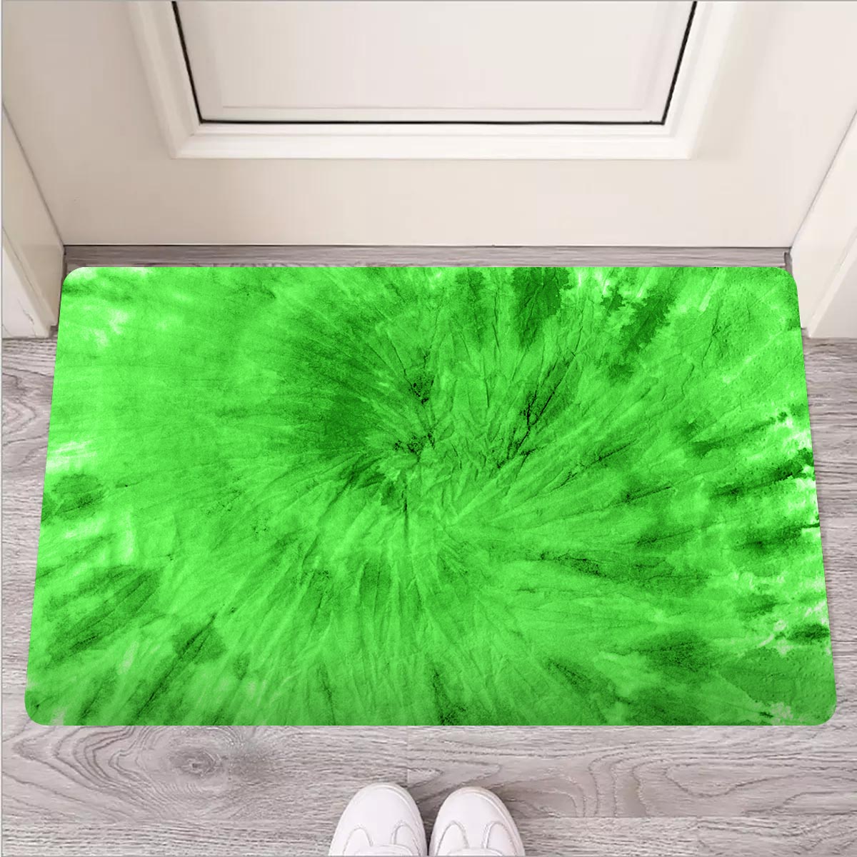 Green Tie Dye Door Mat-grizzshop