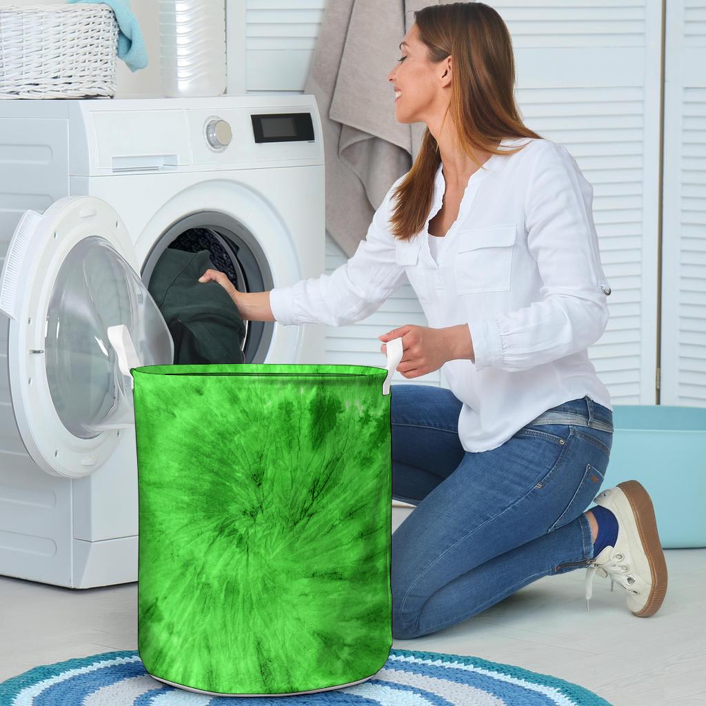 Green Tie Dye Laundry Basket-grizzshop