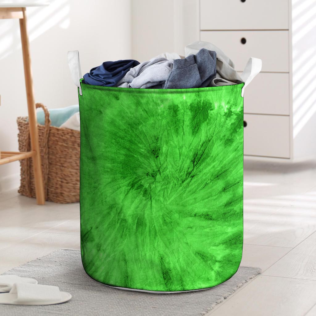 Green Tie Dye Laundry Basket-grizzshop