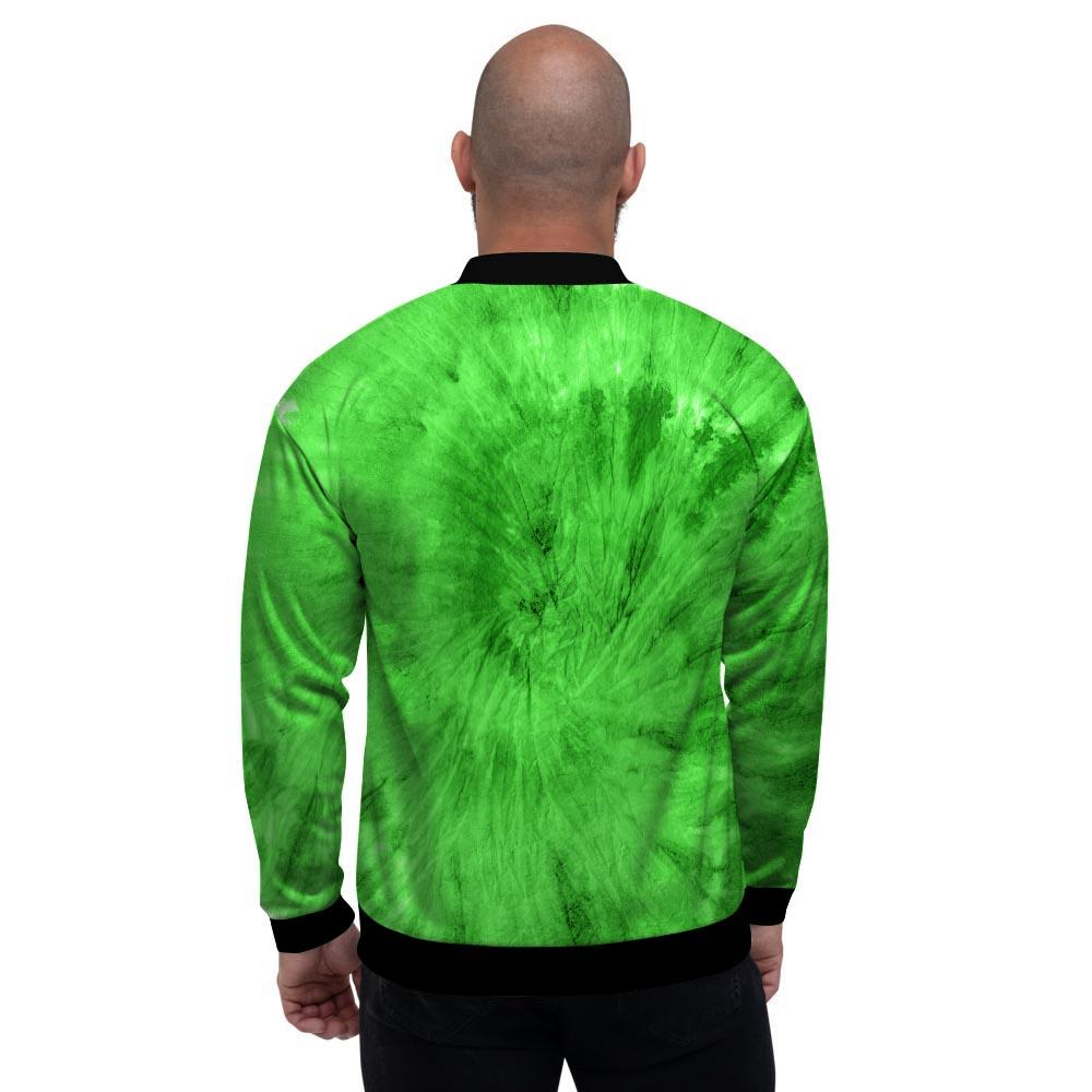 Green Tie Dye Men's Bomber Jacket-grizzshop