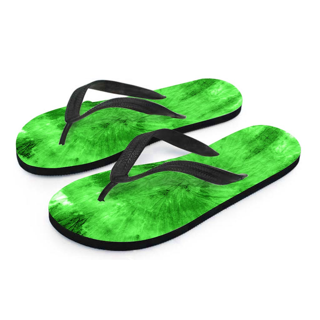 Green Tie Dye Men's Flip Flops-grizzshop