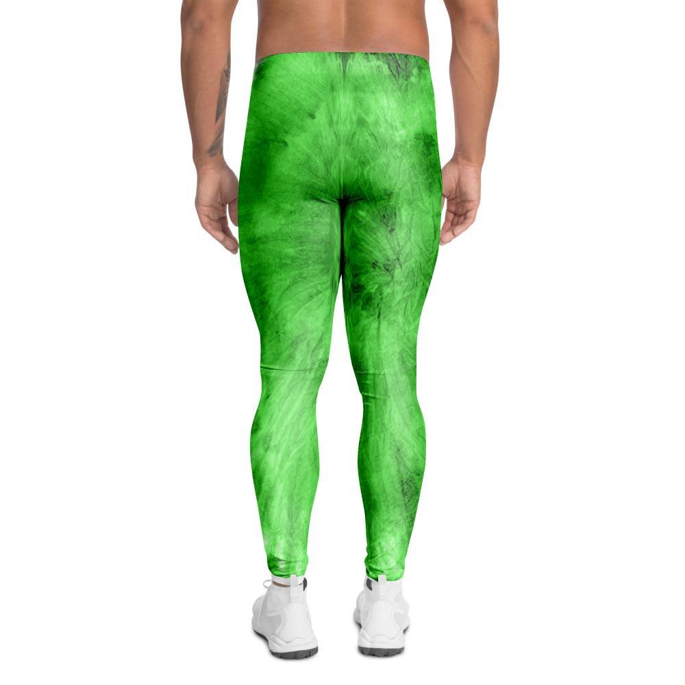 Green Tie Dye Men's Leggings-grizzshop