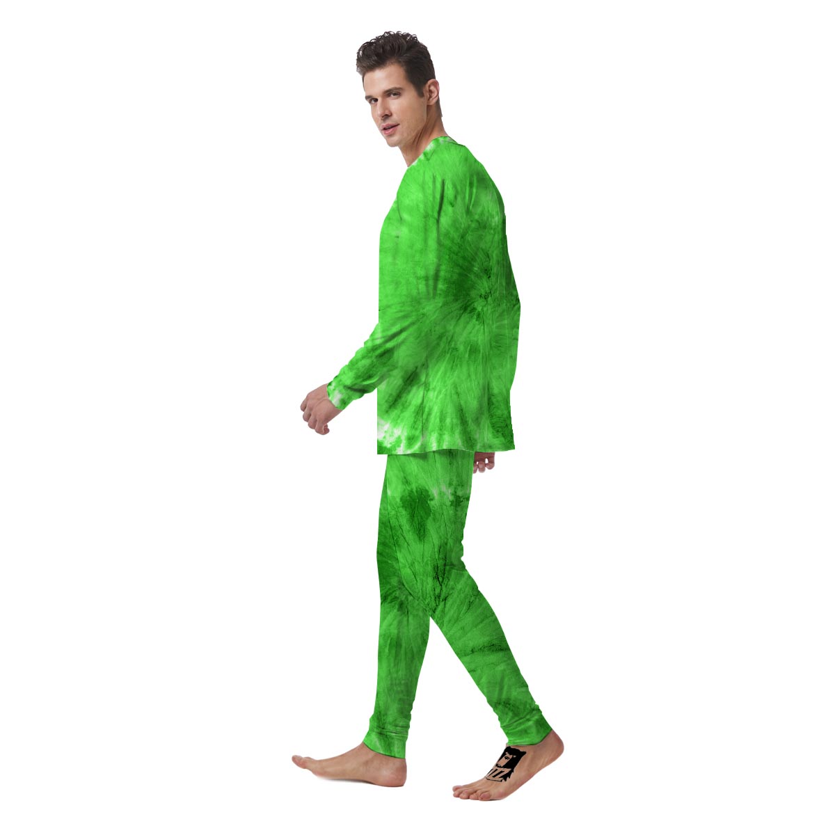 Green Tie Dye Men's Pajamas-grizzshop