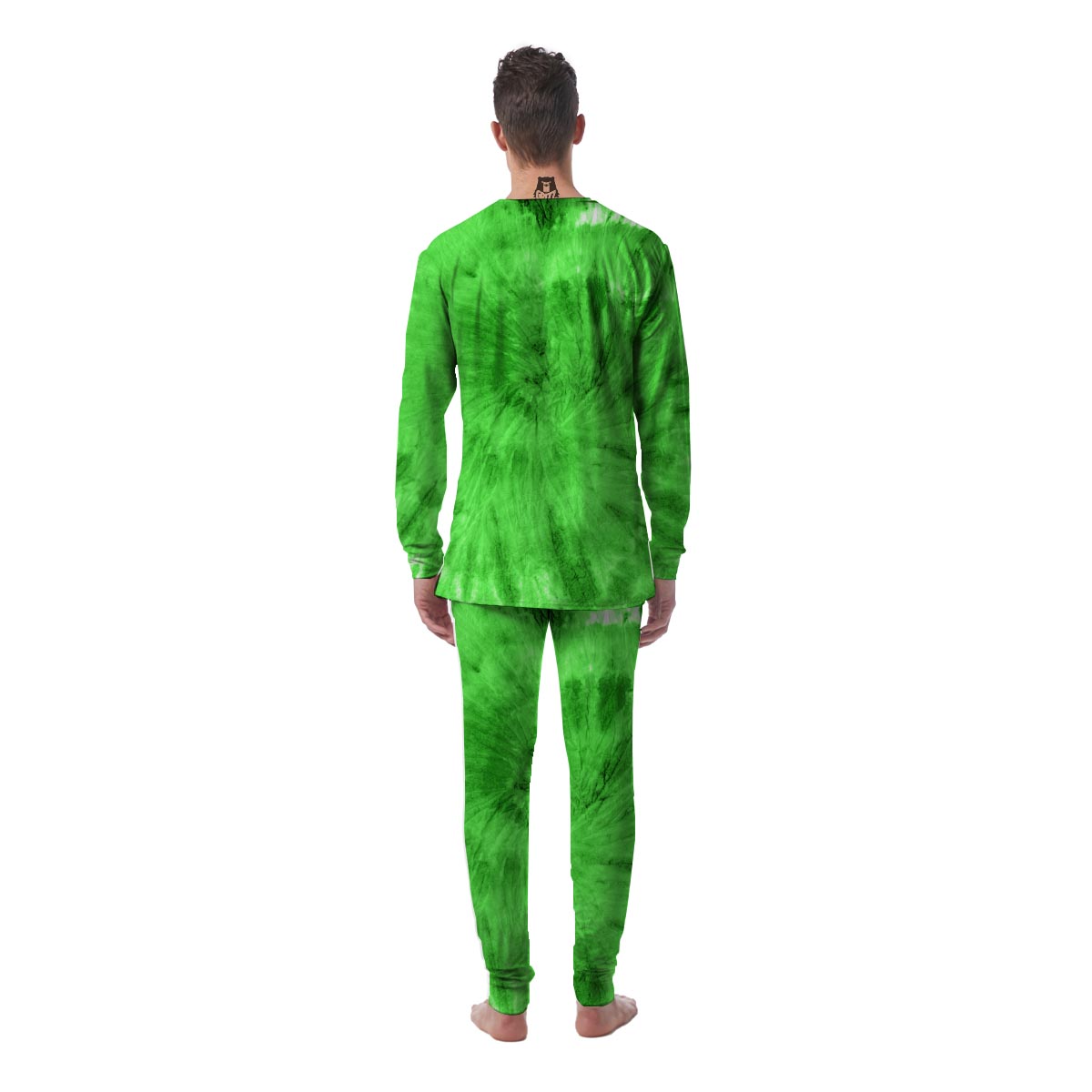 Green Tie Dye Men's Pajamas-grizzshop