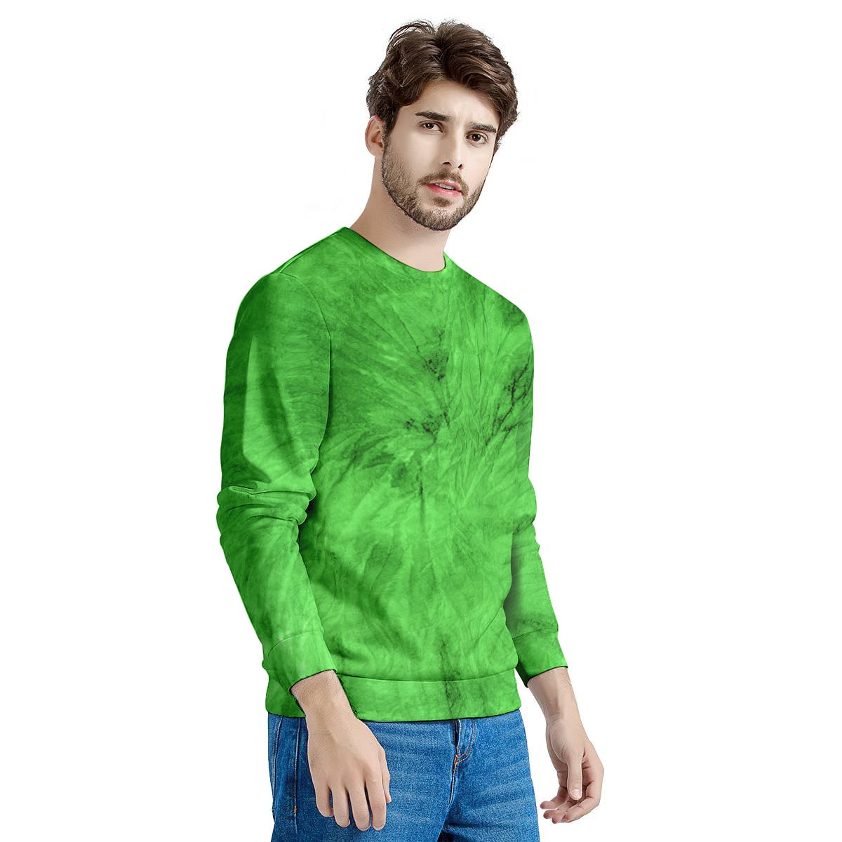 Green Tie Dye Men's Sweatshirt-grizzshop