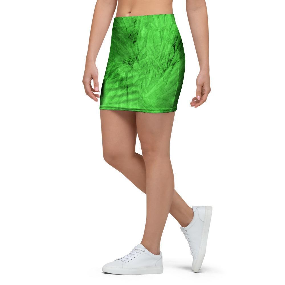 Green Tie Dye Mini Skirt-grizzshop