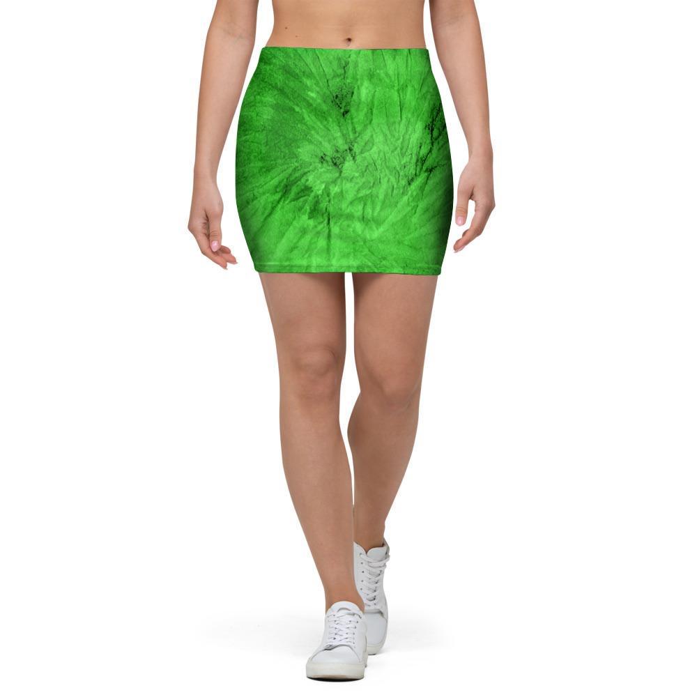 Green Tie Dye Mini Skirt-grizzshop