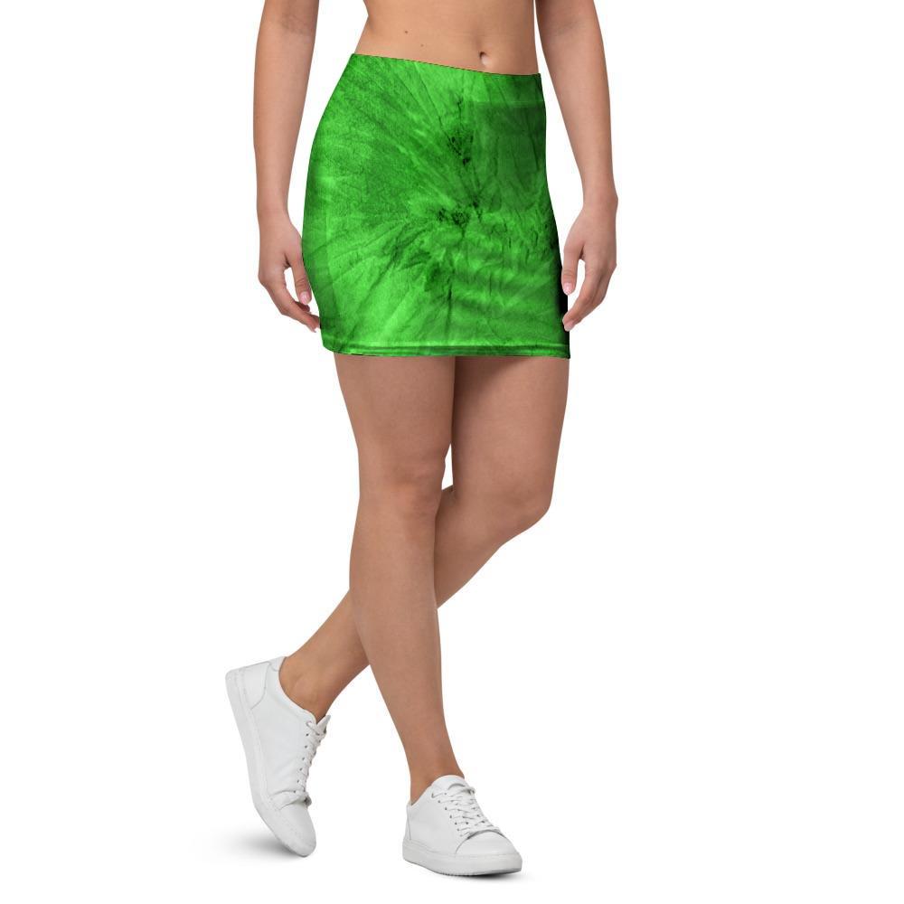 Green Tie Dye Mini Skirt-grizzshop