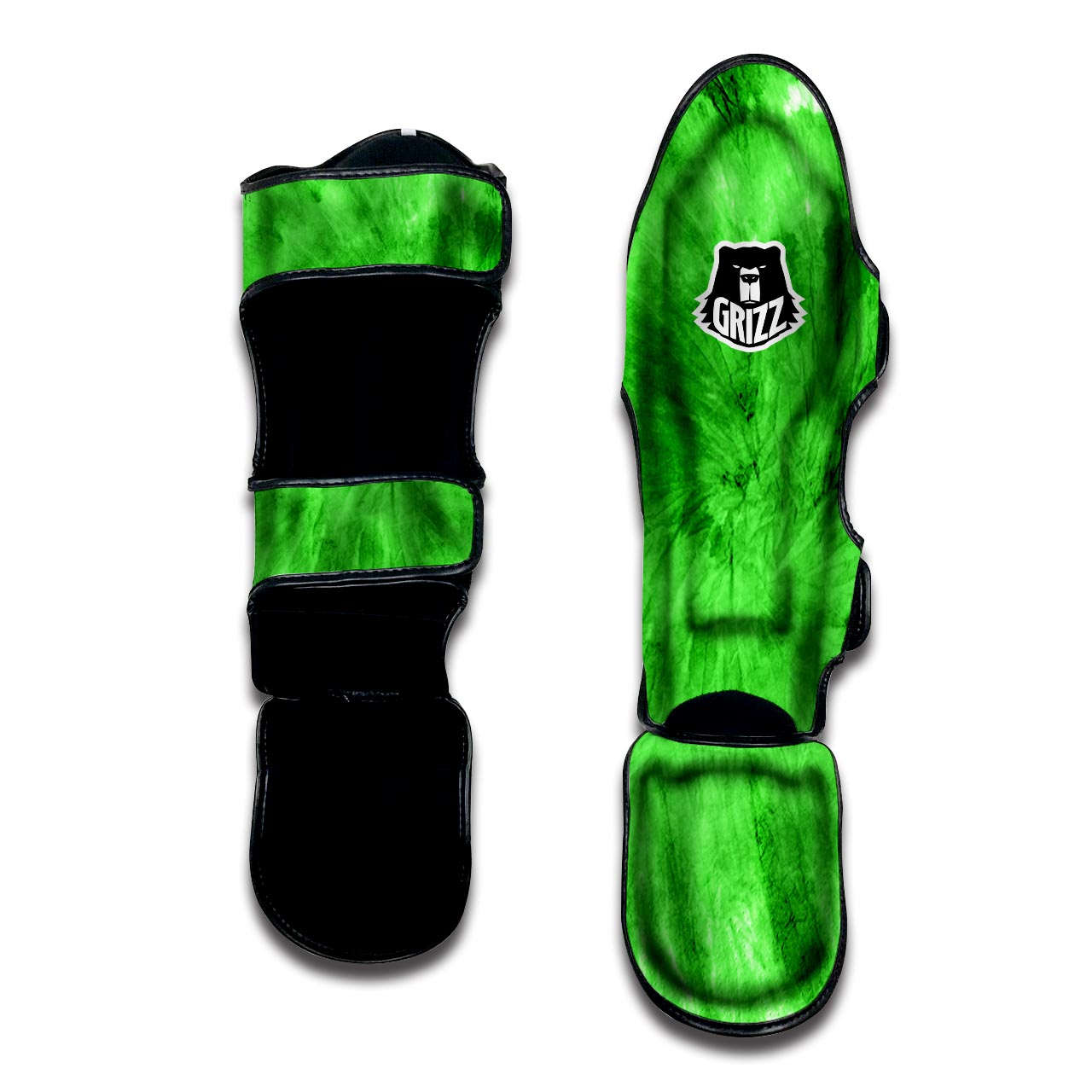 Green Tie Dye Muay Thai Shin Guard-grizzshop