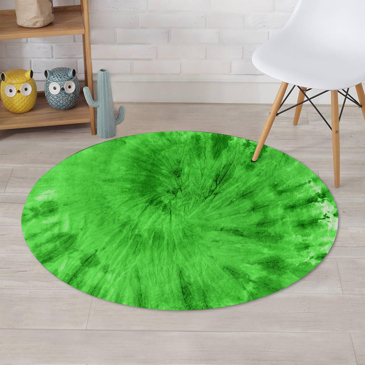 Green Tie Dye Round Rug-grizzshop