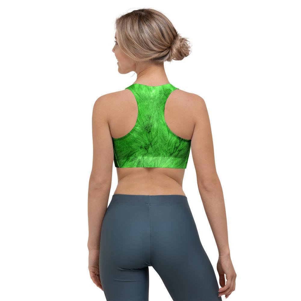 Green Tie Dye Sports Bra-grizzshop