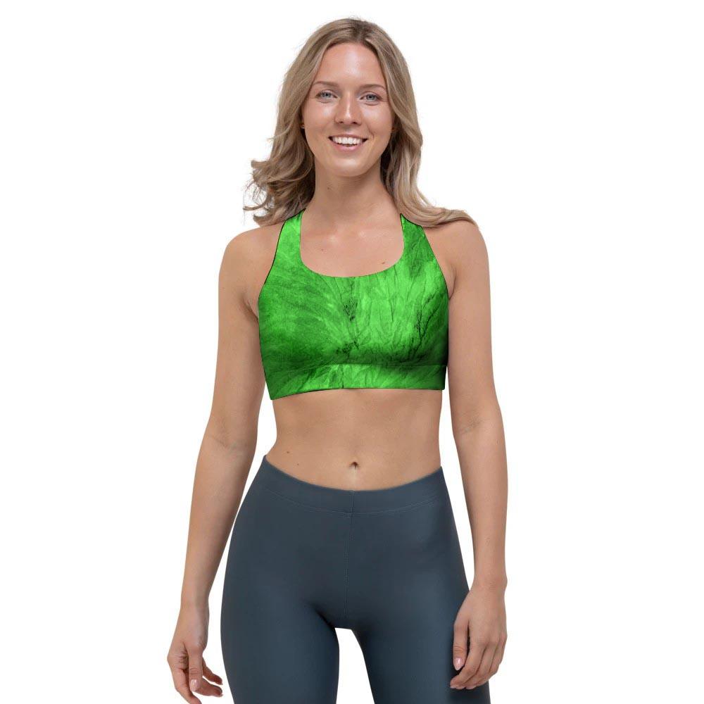 Green Tie Dye Sports Bra-grizzshop