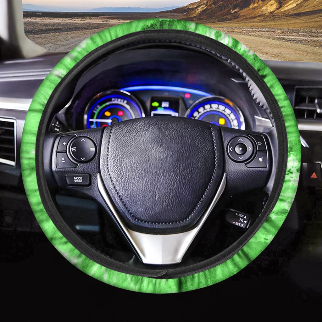 Green Tie Dye Steering Wheel Cover-grizzshop