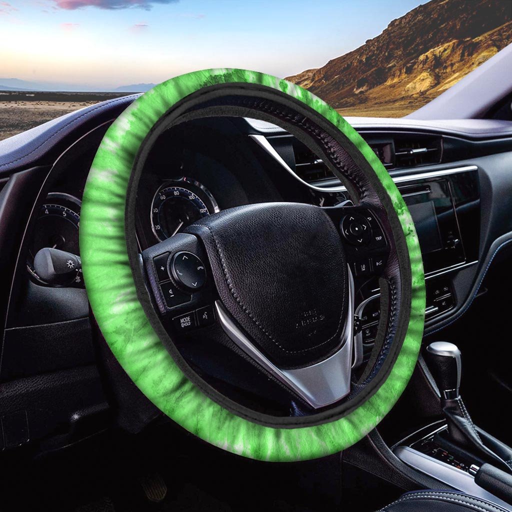 Green Tie Dye Steering Wheel Cover-grizzshop