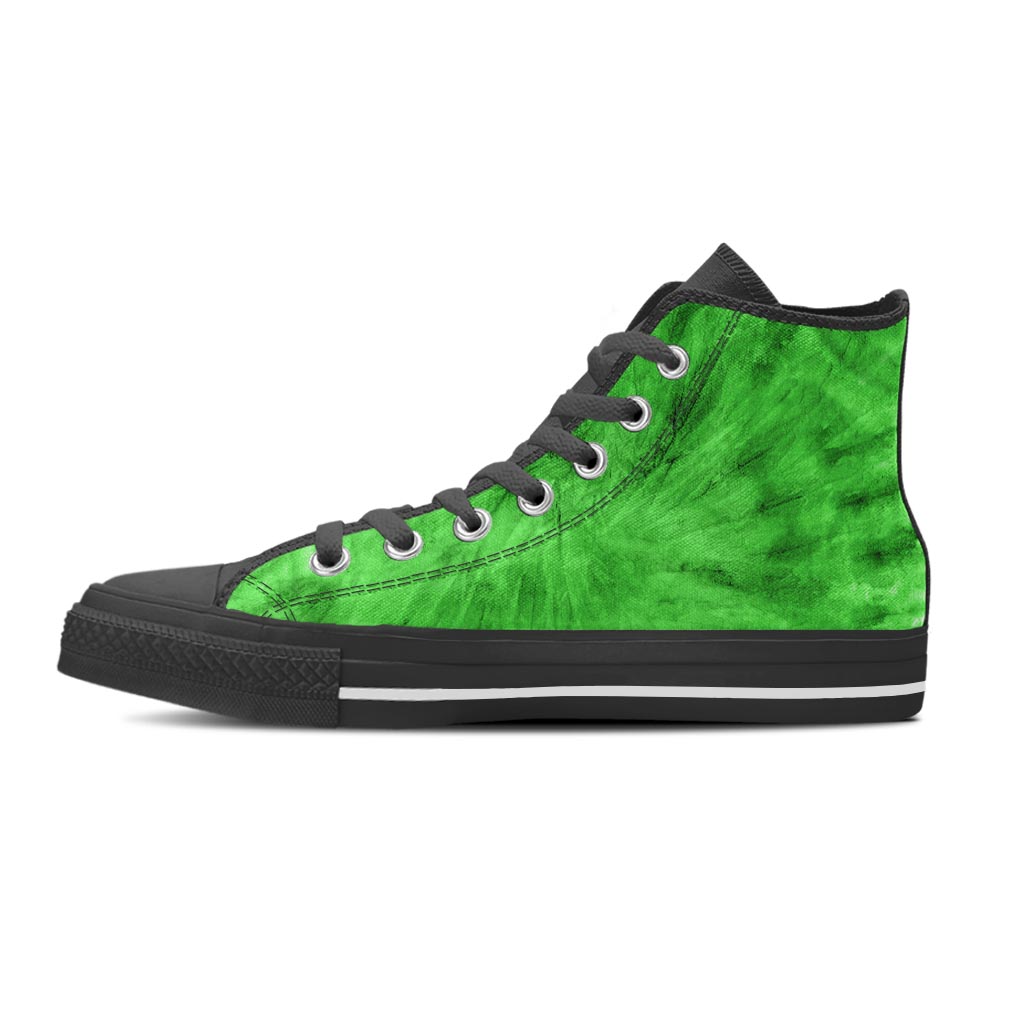 Green Tie Dye Women's High Top Shoes-grizzshop