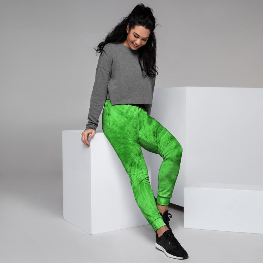 Green Tie Dye Women's Joggers-grizzshop