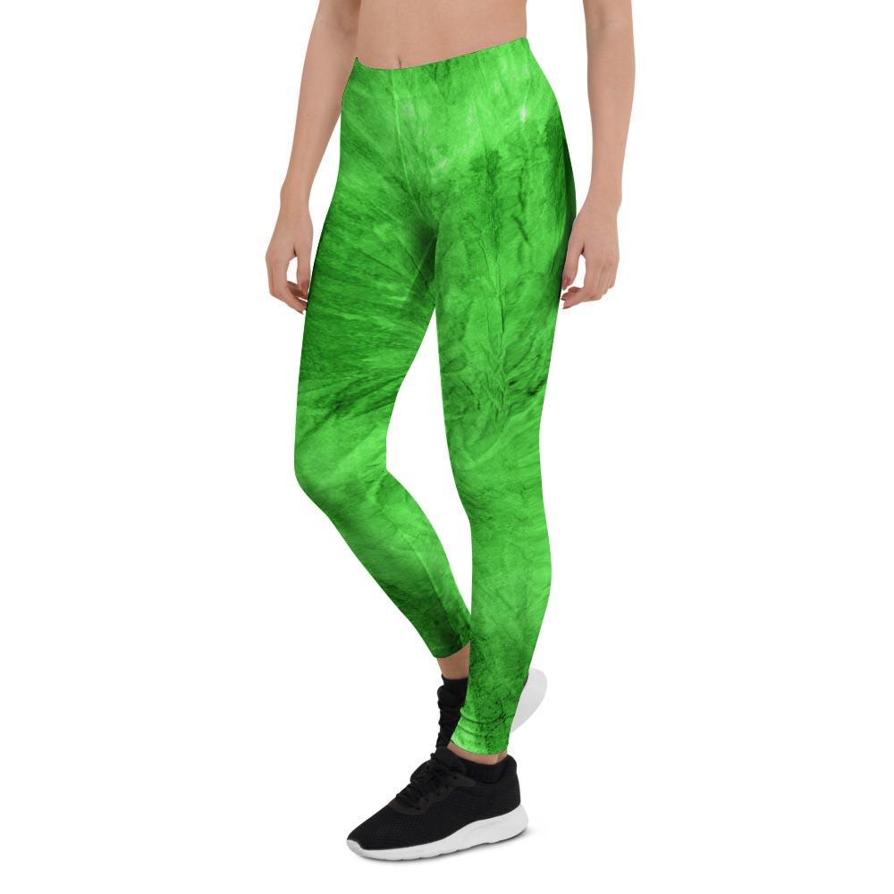 Green Tie Dye Women's Leggings-grizzshop