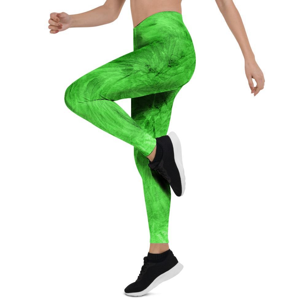 Green Tie Dye Women's Leggings-grizzshop