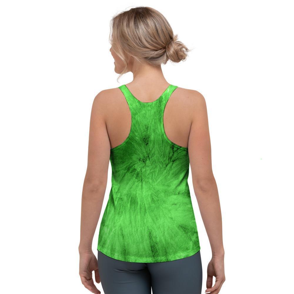 Green Tie Dye Women's Racerback Tank Top-grizzshop