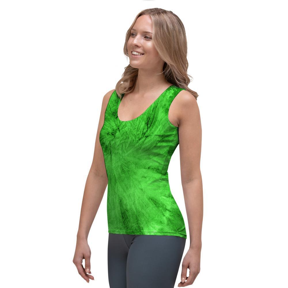 Green Tie Dye Women's Tank Top-grizzshop