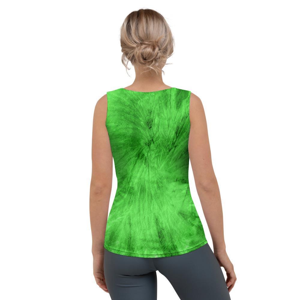 Green Tie Dye Women's Tank Top-grizzshop