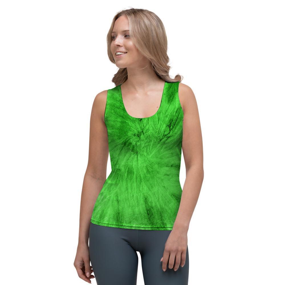Green Tie Dye Women's Tank Top-grizzshop
