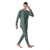 Green White And Navy Argyle Print Pattern Men's Pajamas-grizzshop