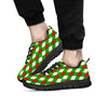 Green White And Red Argyle Print Pattern Black Sneaker-grizzshop