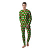 Green White And Red Argyle Print Pattern Men's Pajamas-grizzshop