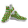 Green White And Red Argyle Print Pattern White Athletic Shoes-grizzshop