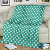 Green White Polka dot Pattern Print Blanket-grizzshop