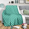 Green White Polka dot Pattern Print Blanket-grizzshop