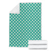 Green White Polka dot Pattern Print Blanket-grizzshop