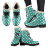 Green White Polka dot Pattern Print Comfy Winter Boots-grizzshop