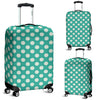 Green White Polka dot Pattern Print Luggage Cover Protector-grizzshop