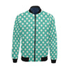 Green White Polka dot Pattern Print Men's Bomber Jacket-grizzshop