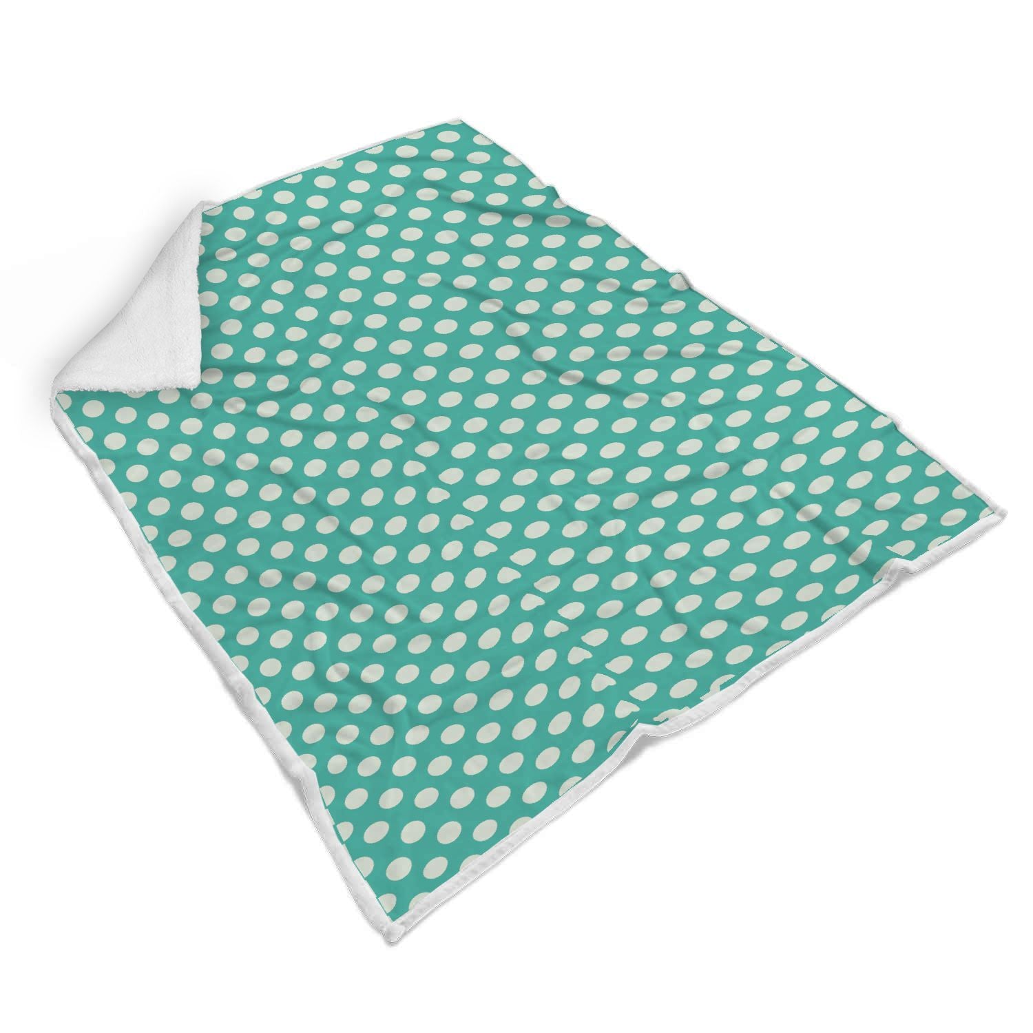Green White Polka dot Pattern Print Throw Blanket-grizzshop