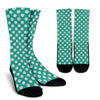 Green White Polka dot Pattern Print Unisex Crew Socks-grizzshop