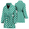 Green White Polka dot Pattern Print Women Long Robe-grizzshop